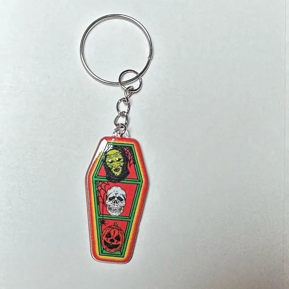 Spooky coffin keychain plastic